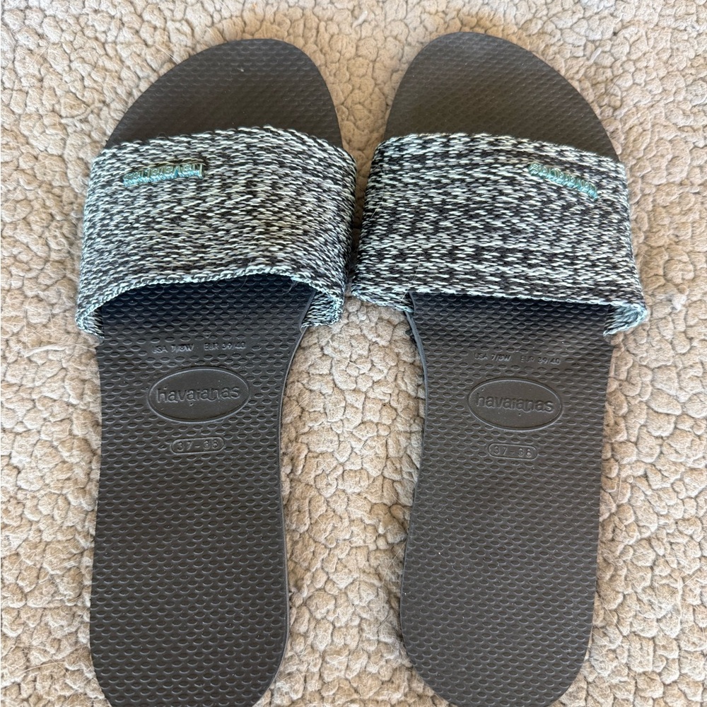 Havaianas Women’s Black & Green Slide Sandals